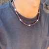 Collier en grenat et perle d'eau douce