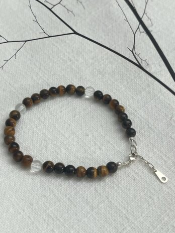 Bracelet Œil de tigre et Cristal de roche