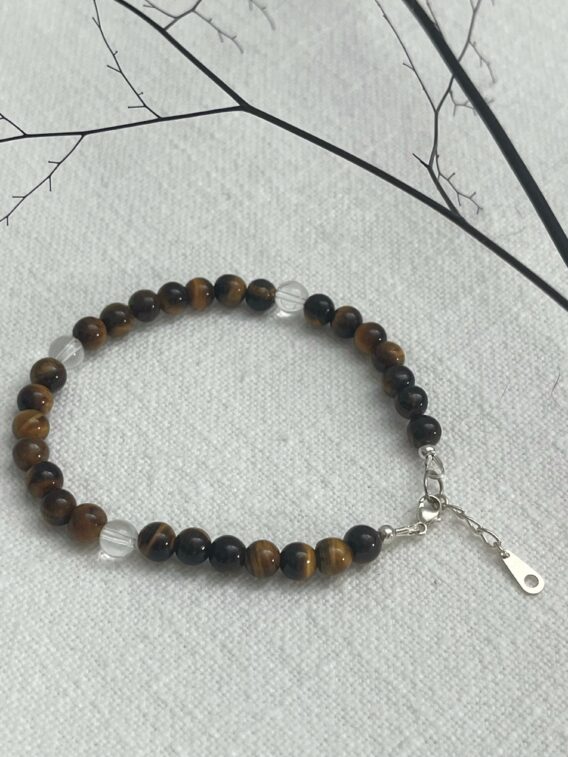 Bracelet Œil de tigre et Cristal de roche
