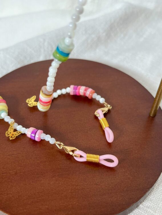 Bijou de lunettes en perle de nacre et Heishi pour enfant