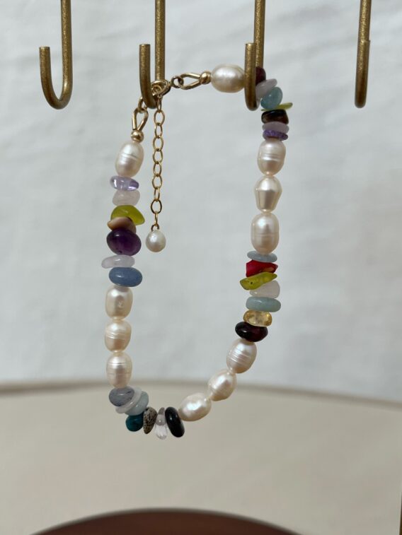 Bracelet perle d'eau douce et chips Multicolore pour femme