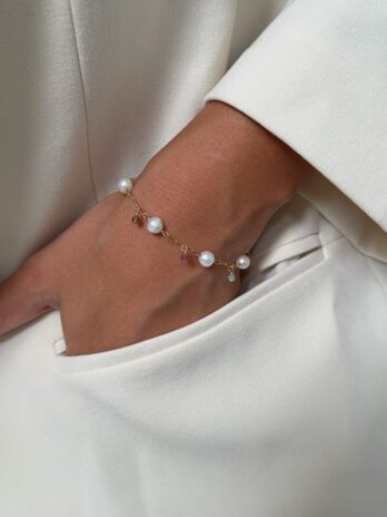 Bracelet en perles d'eau douce et perles mixtes