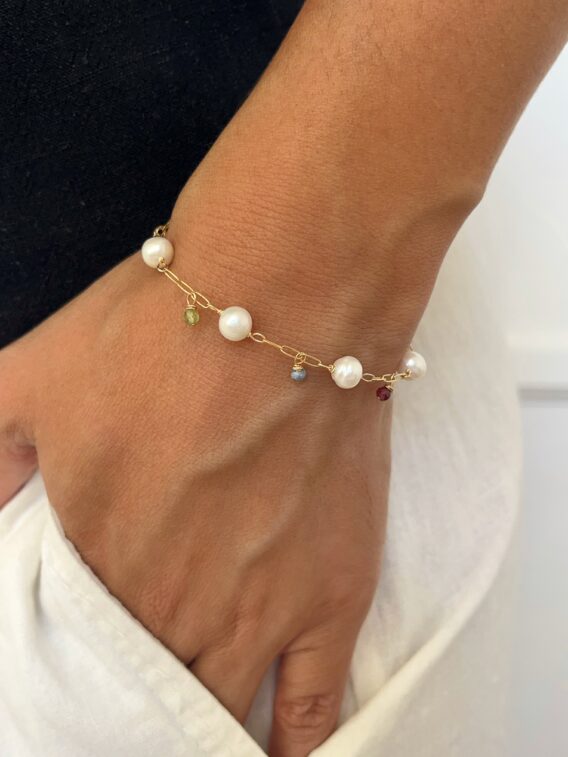 Bracelet en perles d'eau douce et perles mixtes