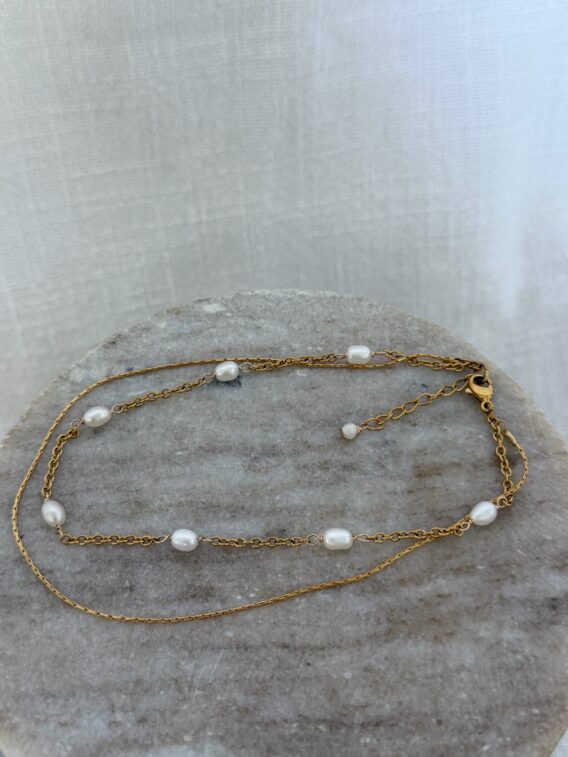 Bijou de cheville en perles d'eau douce