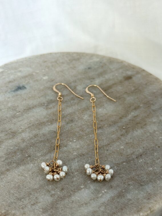 Boucles d'oreilles en perles d'eau douce en Gold Filled