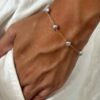 Bracelet en perles d'eau douce grise en Gold Filled