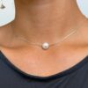 Chaîne de dos en perles d'eau douce en Argent 925