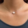 Chaîne de dos en perles d'eau douce en Argent 925