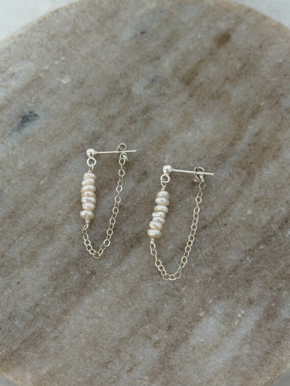 Boucles d'oreilles en perles d'eau douce en Argent 925