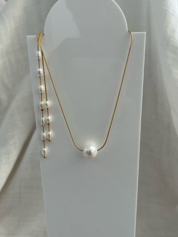 Chaîne de dos en perles d'eau douce