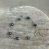 Bracelet en perles d'eau douce bleues en Argent 925