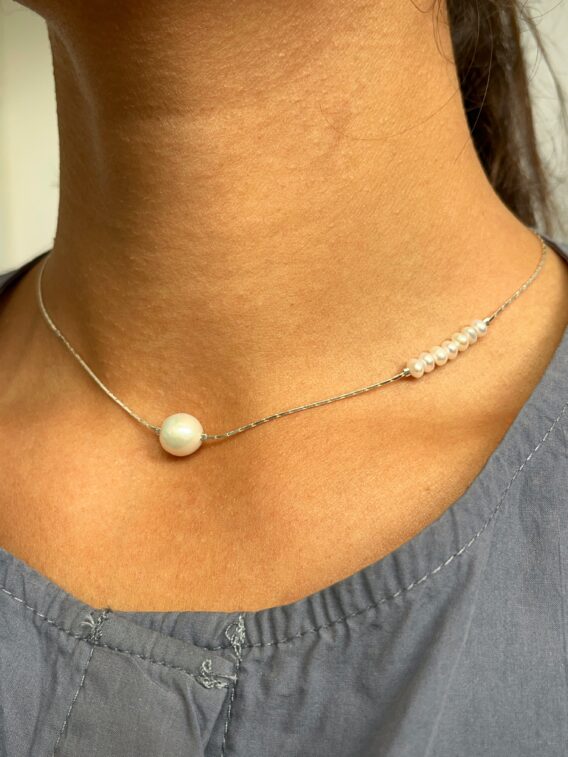 Collier en perles d'eau douce en Argent 925