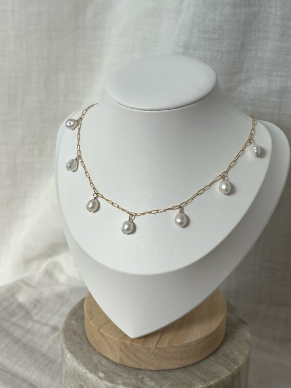 Collier ped qui pend gf new 2 Collier en perles d'eau douce en Gold Filled