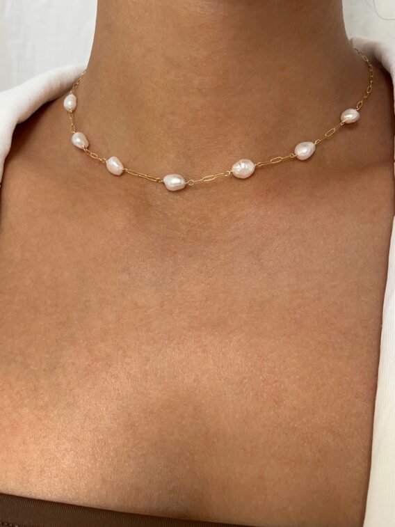 Collier rdc ped baroque new Collier en perles d'eau douce en Gold Filled