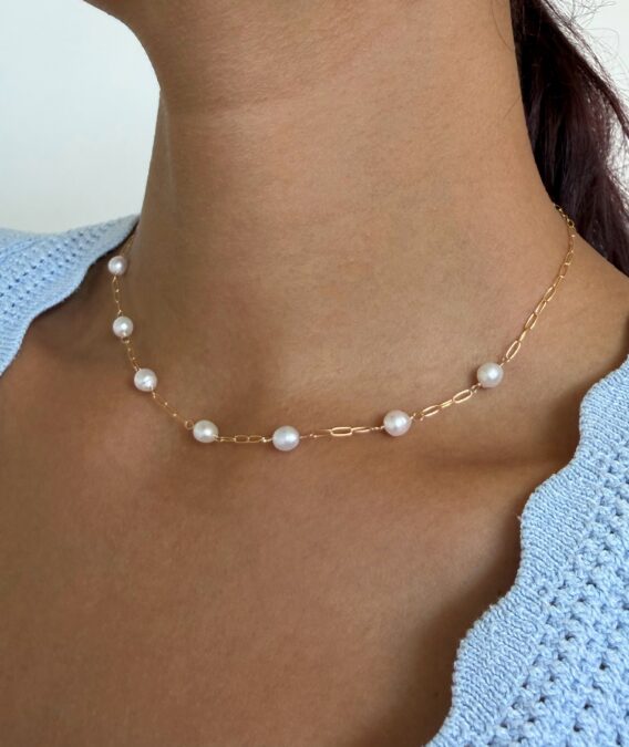 Collier en perles d'eau douce en Gold Filled