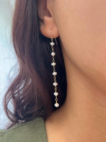 Boucles d’oreilles ped longue Boucles d'oreilles en perles d'eau douce