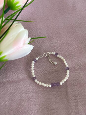 Bracelet en Nacre et Améthyste