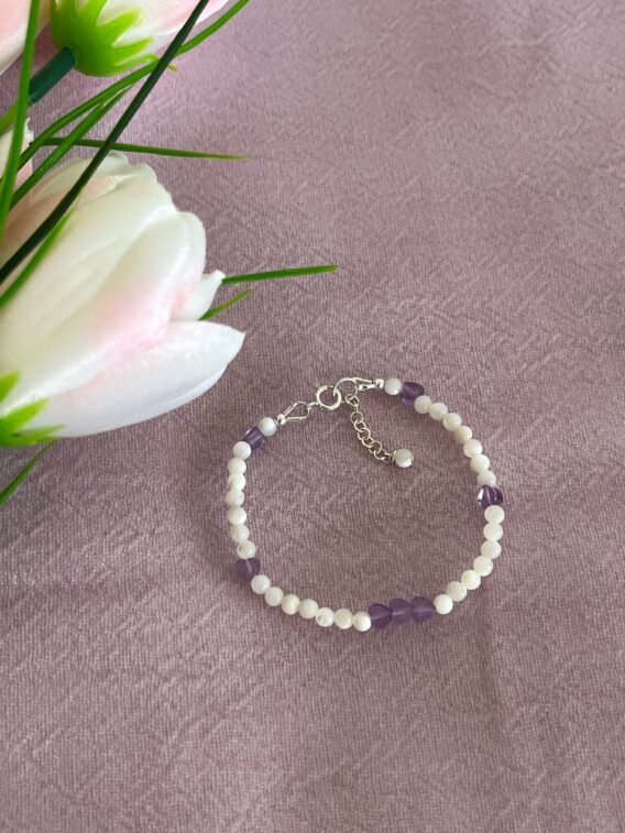 Bracelet en Nacre et Améthyste