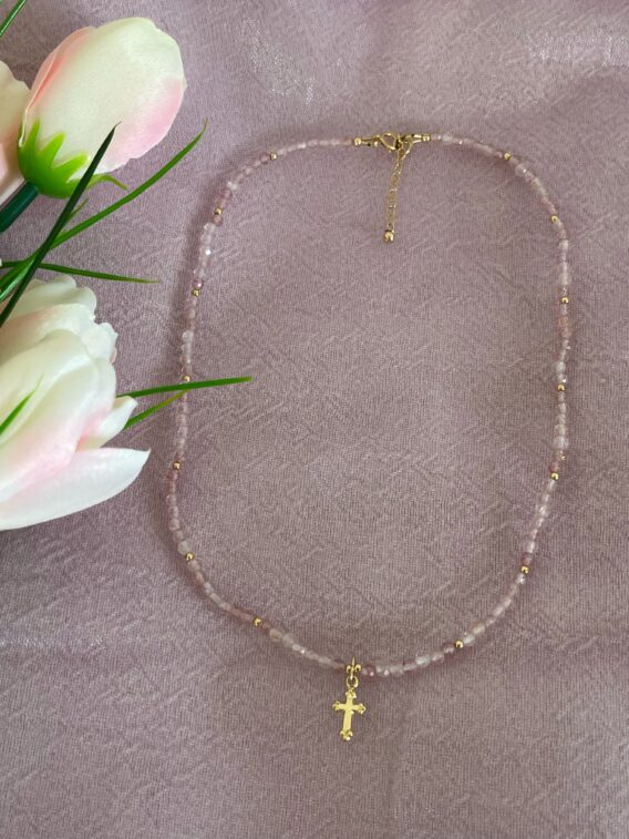 Collier en Quartz fraise