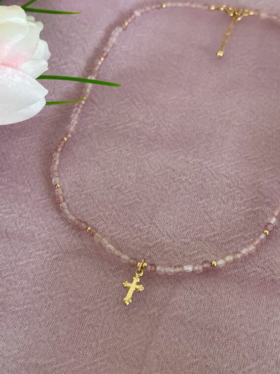 Collier en Quartz fraise