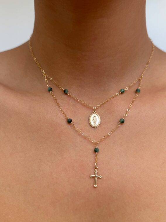 Collier en Emeraude en Gold Filled