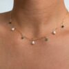 Collier ped et émeraude qui pend New 1 Collier perles d'eau douce et Emeraude en Gold Filled
