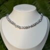 Collier perles d'eau douce grises