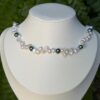 Collier ped irrégulier bleue 1 Collier perles d'eau douce grises