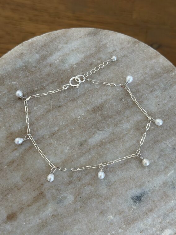 _Bracelet ped qui pend arg Bracelet Perles d'eau douce en Argent 925