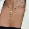 Collier façon chapelet en Emeraude en Gold Filled