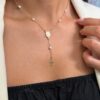 Chapelet ped gf 2 Collier façon chapelet Perles d'eau douce en Gold Filled
