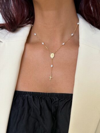 Collier façon chapelet Perles d'eau douce en Gold Filled