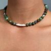 Collier en Jade sang de dragon d'Australie et perles d'eau douce