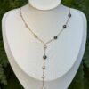 Collier perles d'eau douce blanches et bleues