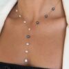 Collier cravate ped bleues et blanches taille 40 Collier perles d'eau douce blanches et bleues