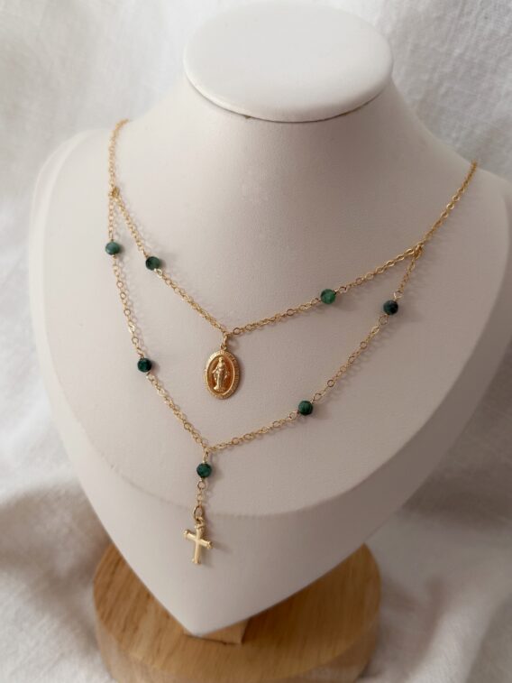Collier en Emeraude en Gold Filled