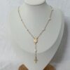Collier ped croix et médaille Collier façon chapelet Perles d'eau douce en Gold Filled