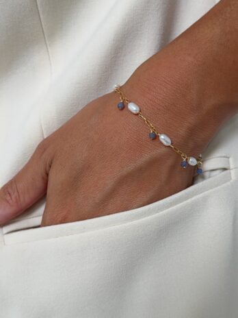 Bracelet en Tanzanite et Perles d'eau douce en Gold Filled