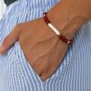 Bracelet en Agate rouge et Perles d'eau douce