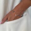 Bracelet perles d'eau douce blanche et bleue en Gold Filled