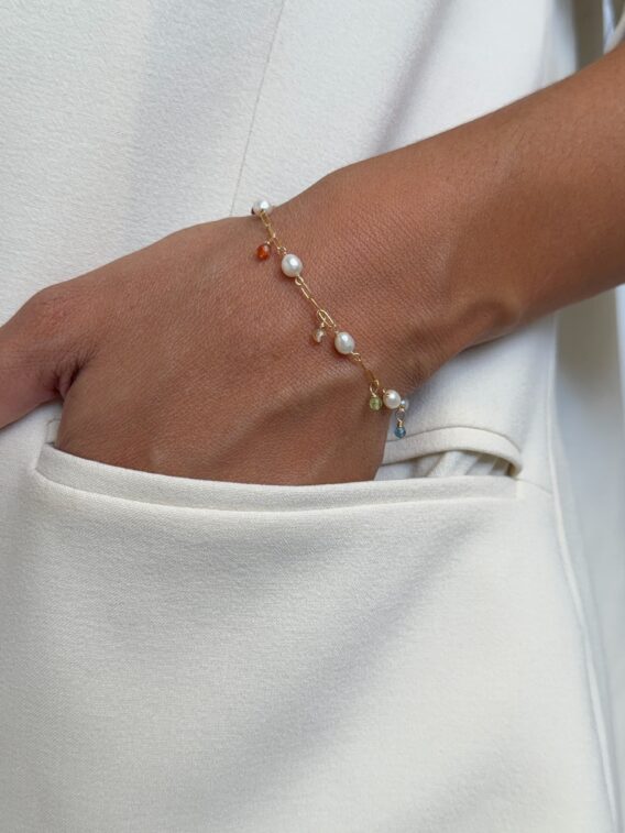 Bracelet Bali 7 chakras 1 Bracelet perles d'eau douce et 7 Chakras