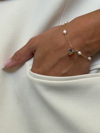 Bracelet 7 Chakras et perles d'eau douce en Gold Filled