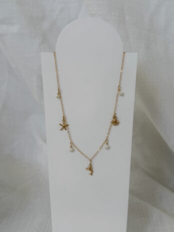 Collier charms et perles en nacre